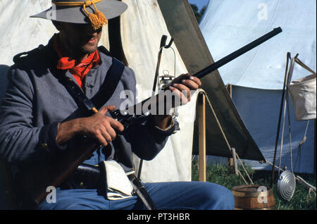 A Confederate Cavalry Officer (Reenactor) Stock Photo