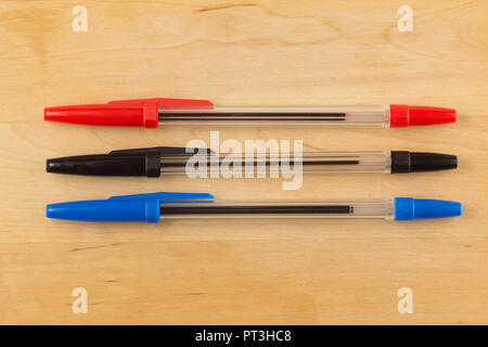 three color handles close-up on isolated background Stock Photo