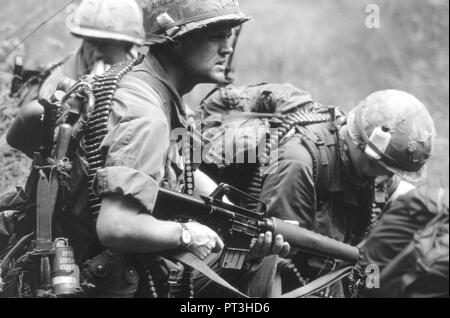 US Rifleman Vietnam (Reenactor) Stock Photo