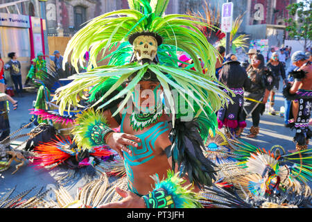 Mexico City Mexico 23 April 2018: Indian festival and tribal Mexico City Mexico 23 April 2018: Indian festival and tribal