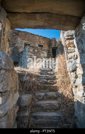 Abandoned rock building in Peloponnese, Greece Stock Photo