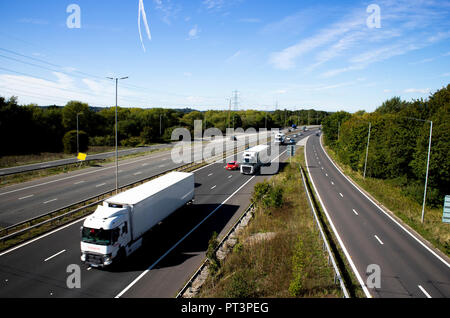 motorway at junction 12, road run between London and Wales and is the busiest in Europe and known as the m4 corridor Stock Photo