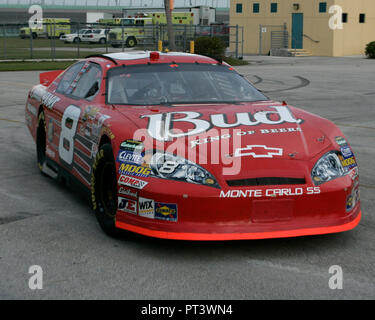 Dale Earnhardt Jr drives through the garage area during a NASCAR Nextel Cup test session at Homestead Miami Speedway in Homestead, Florida on October 17, 2006. Stock Photo