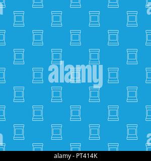 Food snack pillow bag pattern vector seamless blue Stock Vector