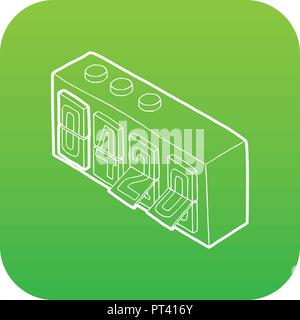 420 on analog flip clock icon green vector Stock Vector