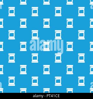 Food snack pillow bag pattern vector seamless blue Stock Vector