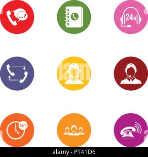 Reprimand icons set, flat style Stock Vector