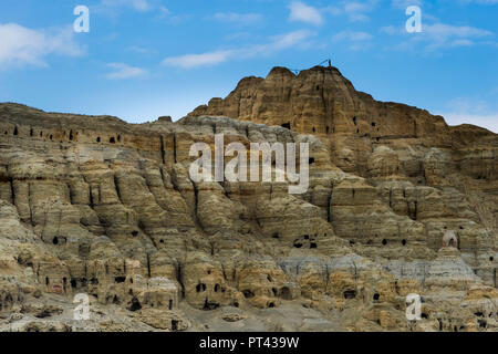 Chiwang Caves in Tibet, Stock Photo