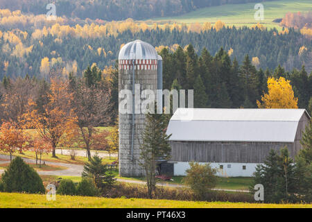 Canada, Quebec, Chaudiere-Appalaches Region, Wilson, farm, autumn by Rt 269 Stock Photo