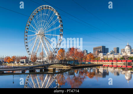 Canada, Quebec, Montreal, The Old Port, The Montreal Observation Wheel, autumn Stock Photo