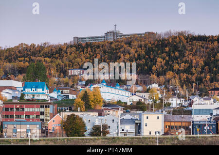 Canada, Quebec, Gaspe Peninsula, Gaspe, town view, dawn Stock Photo