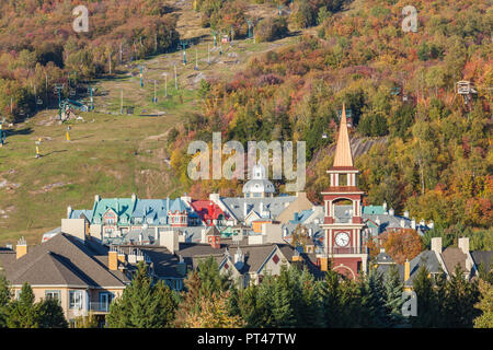 Canada, Quebec, The Laurentians, Mont Tremblant, Mont-Tremblant Ski Village, autumn Stock Photo