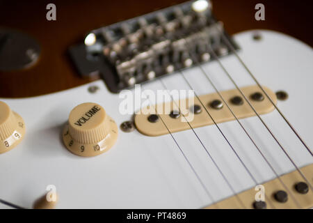 Volume Knob on electric guitar Stock Photo