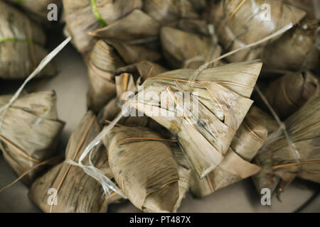 Zongzi or Chinese sticky rice dumpling Stock Photo