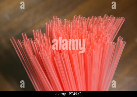 Plastic drinking straws Stock Photo