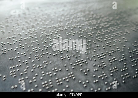 Braille alphabet on metal Stock Photo