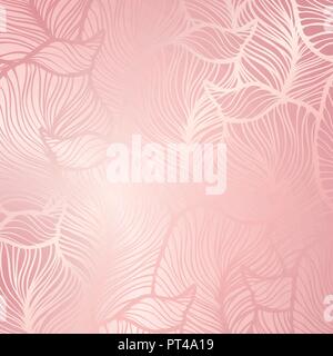 Rose gold floral damask wallpaper on navy background. This image is a