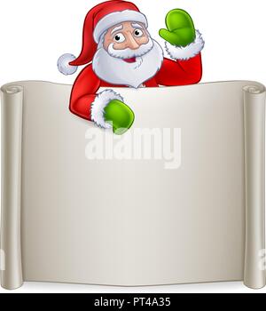 Santa Claus Christmas Cartoon Character Sign Stock Vector