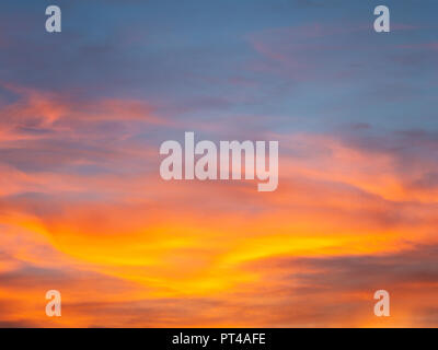 Image of beautiful sunset with colorful clouds in the evening Stock Photo