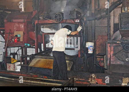 Old Fashioned Traditional Coffee Roasting Stock Photo