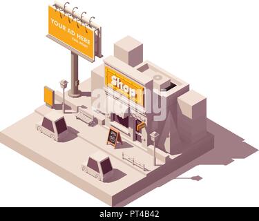Isometric billboard. Advertising citylight poster billboards outdoor ...