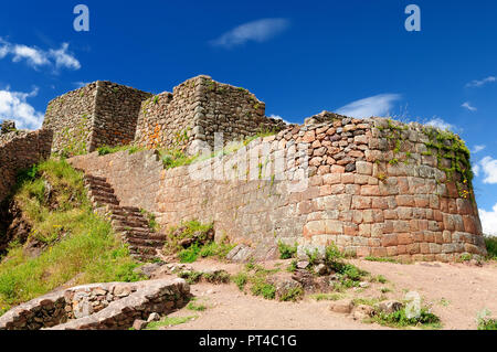 South America, Pisac (Pisaq) - Inca ruins in the sacred valley in the Peruvian Andes, Peru Stock Photo