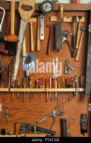 Well stocked home workbench, USA Stock Photo