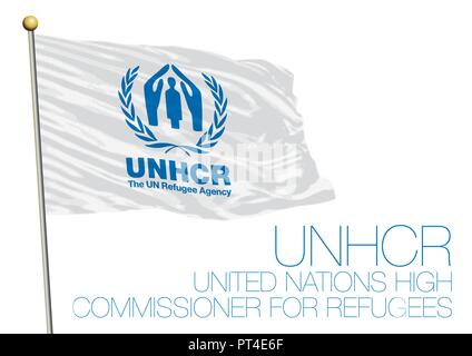 Flag of the United Nations High Commissioner for Refugees (UNHCR Stock ...