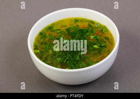 Fish soup Uha with dill Stock Photo