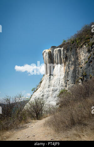 Petrified waterfall near Oaxaca, Mexico Stock Photo