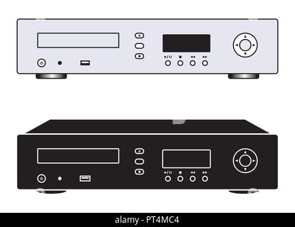 Music server. Digital source. Perspective and flat vector Stock Vector