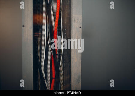 Wire bundle under glass Stock Photo