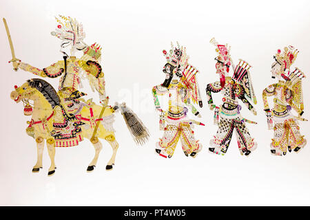 Traditional Chinese puppets of warriors made from painted mule skin ...