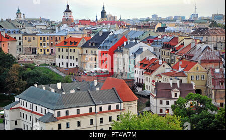 Panorama of Lublin old town, Poland Stock Photo