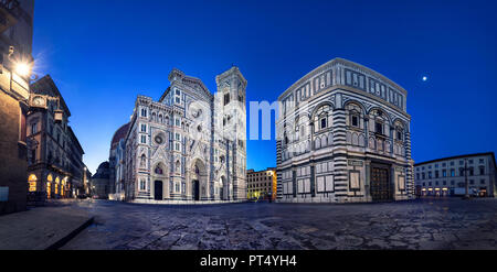 Florence at dusk. Panoramic view of Cathedral of Santa Maria del Fiore, Italy Stock Photo