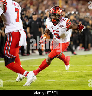 October 06, 2018: Utah Utes running back Zack Moss (2) rushes for yards, during a NCAA football game between the Utah Utes and the Stanford Cardinal at the Stanford Stadium in Stanford, California. Valerie Shoaps/CSM Stock Photo