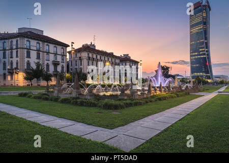 Generali Tower or Hadid Tower, Giulio Cesare Square, Milan, Lombardy, Italy Stock Photo