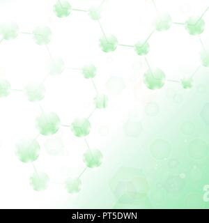 Abstract Molecules Design. Structure Molecule and Communication. Hexagonal Genetic and Chemical Structure Stock Vector