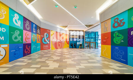 Interior shot of newly opened and still unrented units on The Moor in Sheffield's Retail Quarter. Sheffield, South Yorkshire Stock Photo