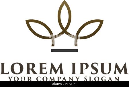 minimalist crown logo design concept template Stock Vector