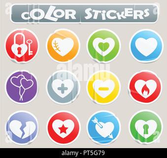 heart icon set Stock Vector