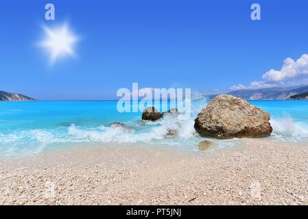 Landscape of Kefalonia island in Greece Stock Photo