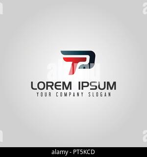 Modern Letter TP logo. speed design concept template Stock Vector