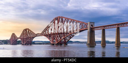 Panoramic view, The Forth bridge, UNESCO world heritage site railway bridge in Edinburgh Scotland UK. Stock Photo