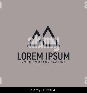modern minimalist mountain logo design concept template Stock Vector
