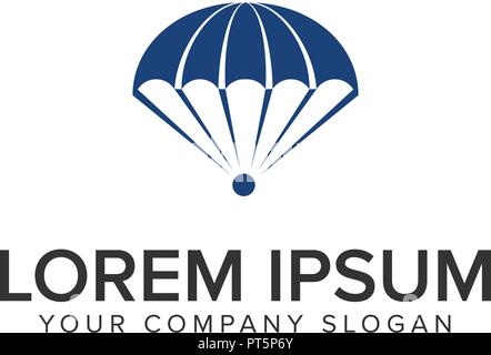 skydiving logo design concept template Stock Vector