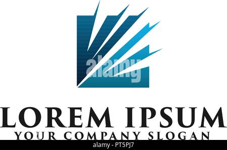 abstract squre business technology logo design concept template Stock Vector
