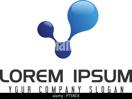Dot conection logo design concept template Stock Vector