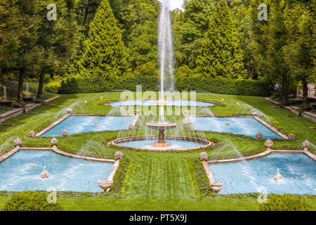 The Italian Water Garden in Longwood Gardens in Kennett Square Pennsylvania Umited States Stock Photo