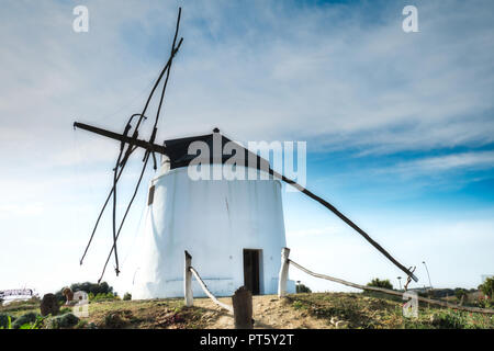 Windmill in Vejer de la Frontera, a beautiful town in the province of Cadiz, in Andalusia, Spain Stock Photo